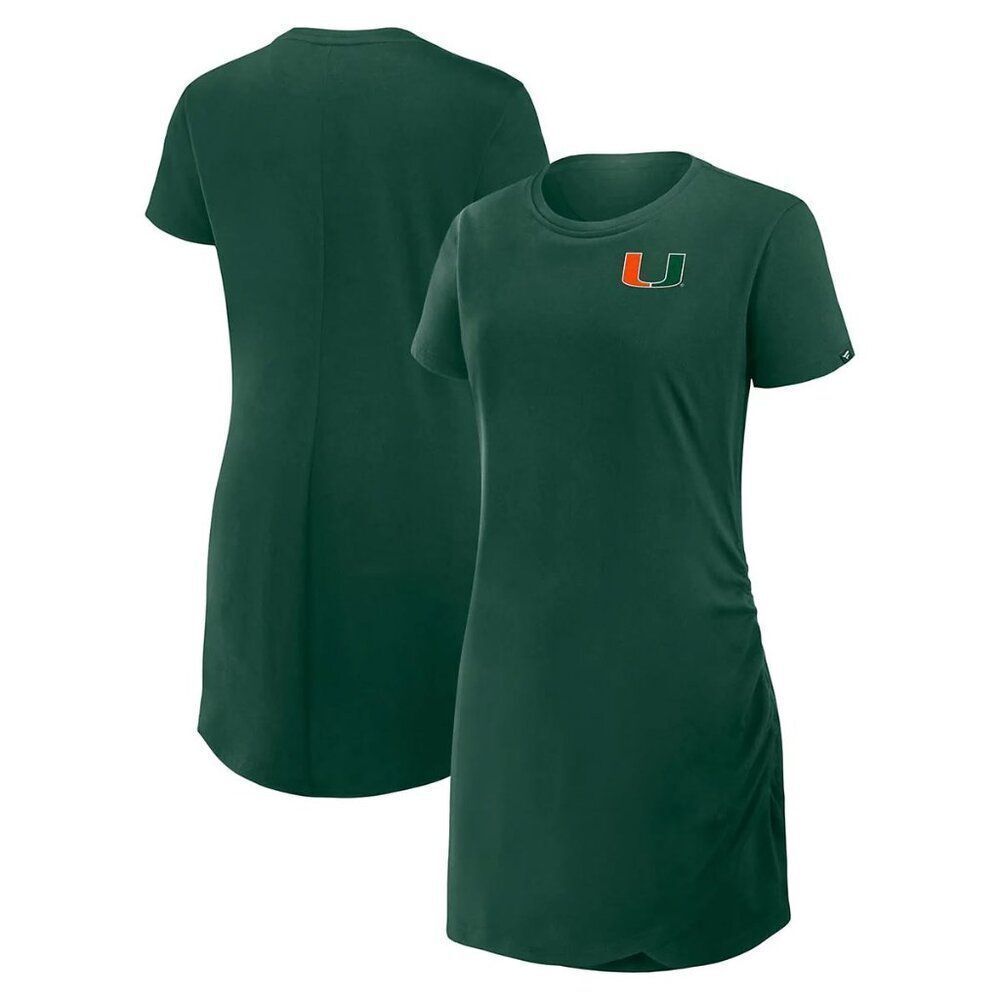 Fanatics Green University of Miami Hurricanes Short Ruched Dress NWT‎ Small NCAA